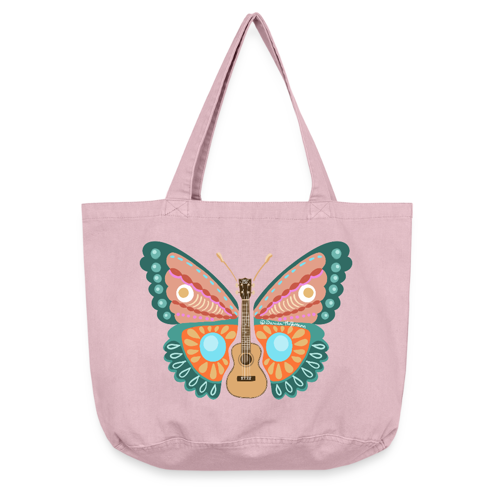 Shopper - Ukulele Schmetterling - Vintage Rosa