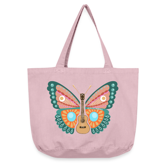 Shopper - Ukulele Schmetterling - Vintage Rosa