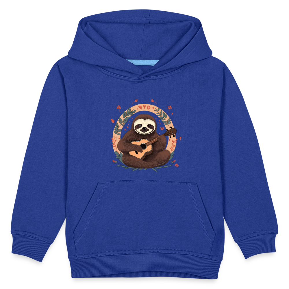 Kinder Premium Hoodie - Ukulele Faultier - Royalblau