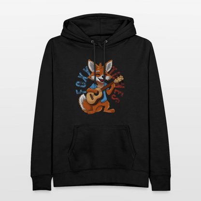 Frauen Hoodie - "Foxy Tunes" - Schwarz