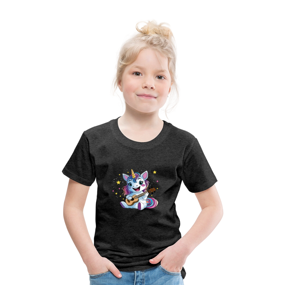 Kinder Premium T-Shirt "Ukulele-Einhorn" - Anthrazit