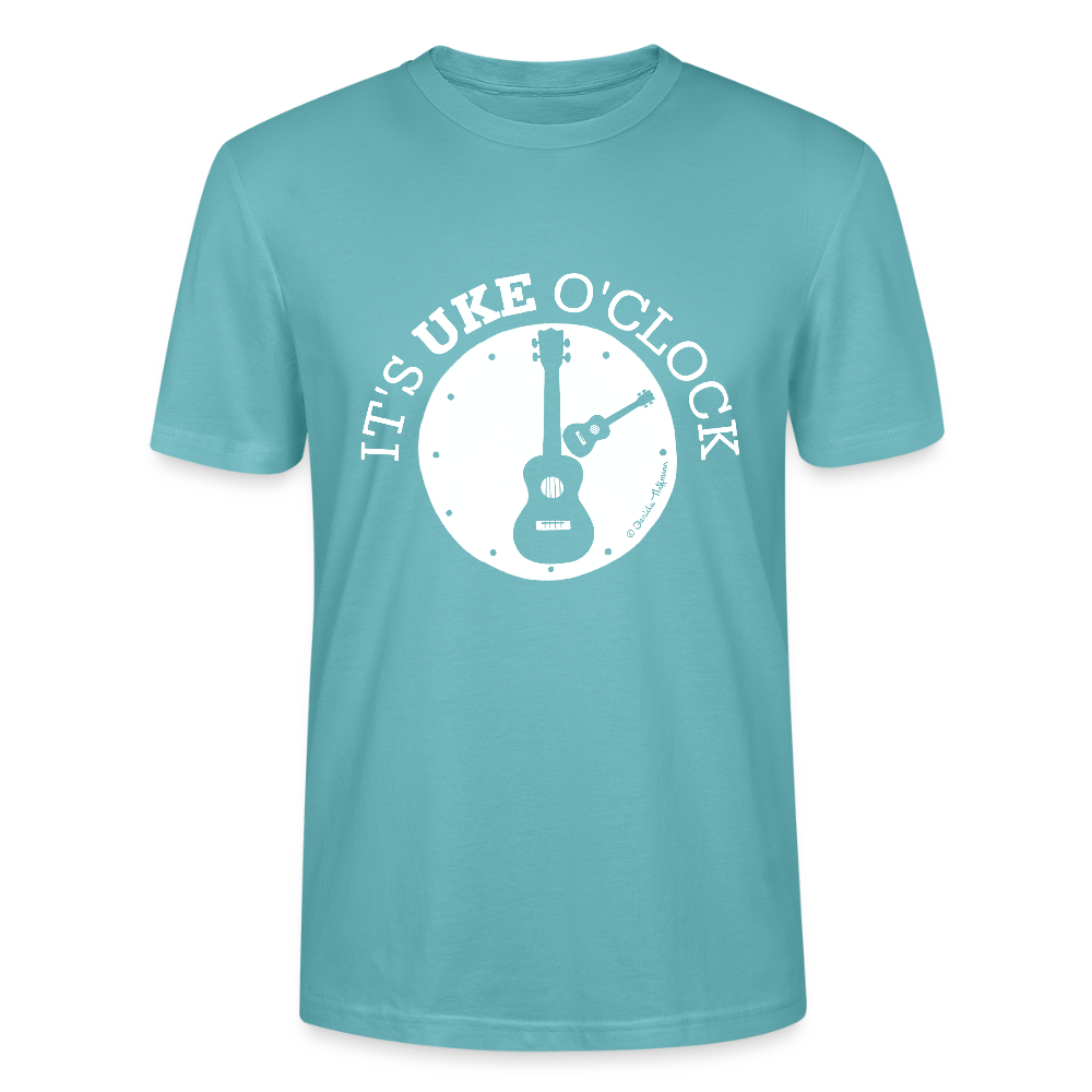 Unisex Ukulele-T-Shirt - "It's UKE o'clock" - Pastelltürkis