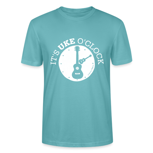 Unisex Ukulele-T-Shirt - "It's UKE o'clock" - Pastelltürkis