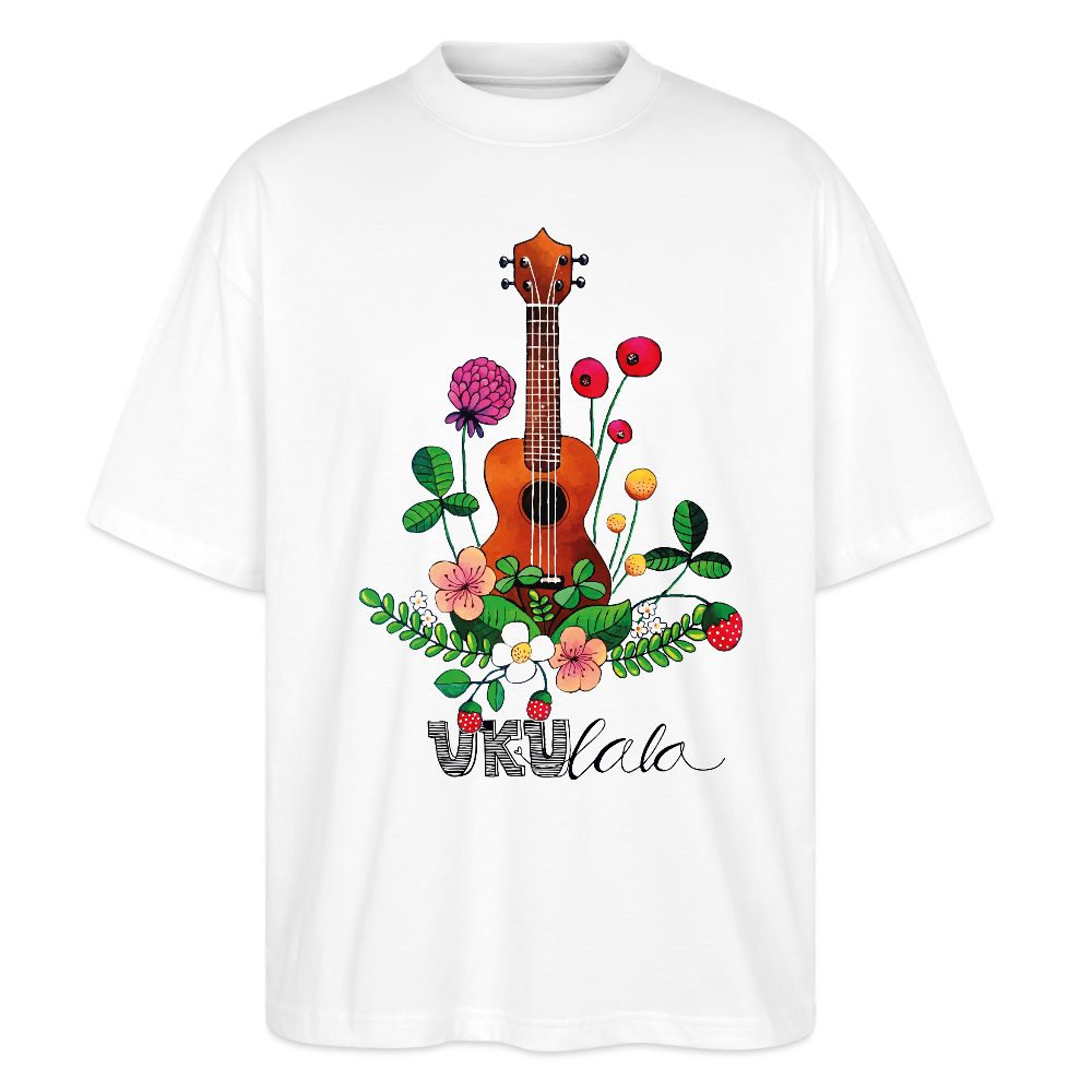 Ukulele Damen T-Shirt - "UKUlala" - CURVY VIBES - Weiß