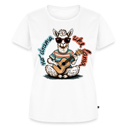 Damen Premium T-Shirt - "No drama - Uke Lama" - Weiß