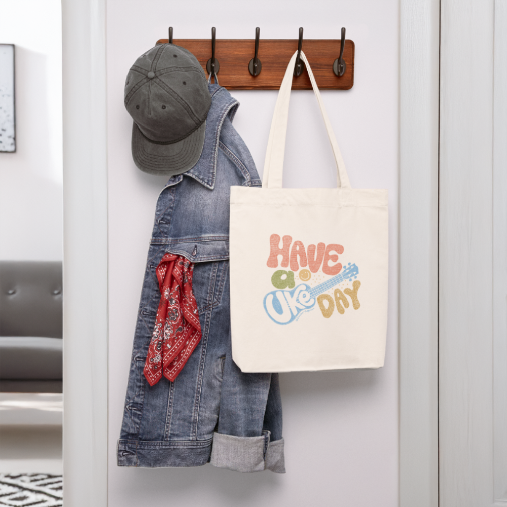 Baumwoll-Stoffbeutel mit "Have a Uke Day"-Design - Naturweiß