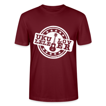 Unisex Ukulele-T-Shirt - "Let your music take flight" - Burgunderrot