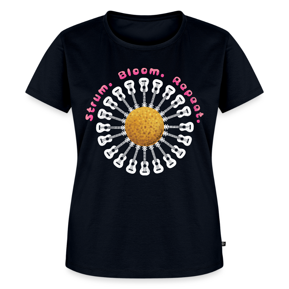 Damen Premium T-Shirt - "Strum. Bloom. Repeat." - Navy