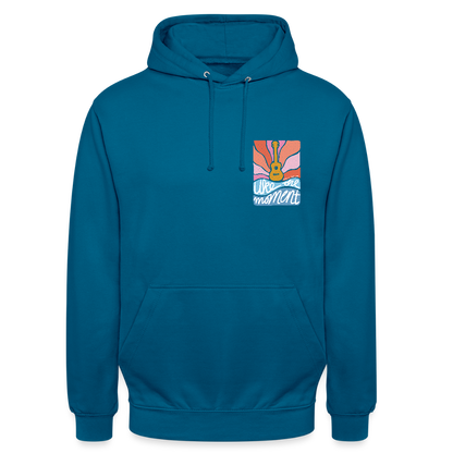 Ukulele Unisex Hoodie - "Uke the moment" - Tiefseeblau 