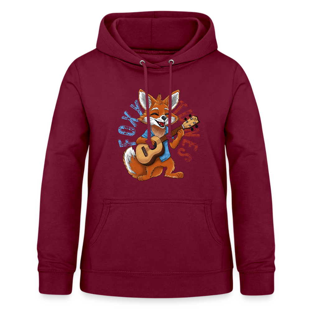 Frauen Hoodie - "Foxy Tunes" - Bordeaux