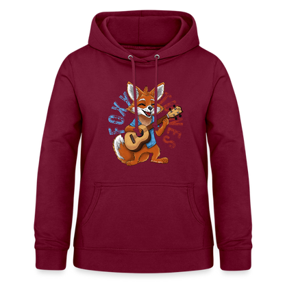 Frauen Hoodie - "Foxy Tunes" - Bordeaux