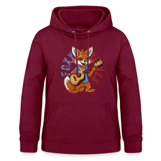 Frauen Hoodie - "Foxy Tunes" - Bordeaux
