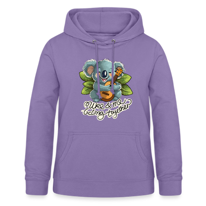 Frauen Hoodie - "Uke and me belong together" - Lavendel