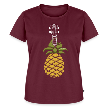 Damen Premium T-Shirt - "Pineapple Jam" - Burgunderrot