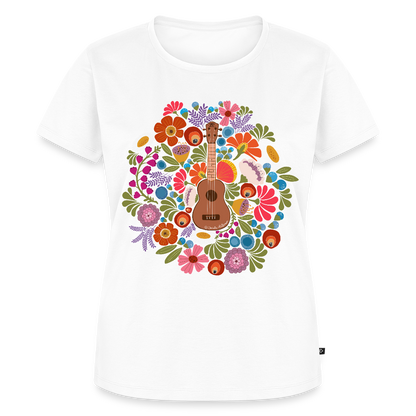 Damen Premium T-Shirt - Ukulele im Blumenmeer - Weiß