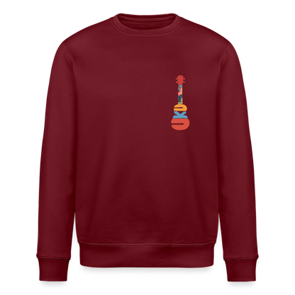 Ukulele-Sweatshirt - "Modern Flowers" - Burgunderrot