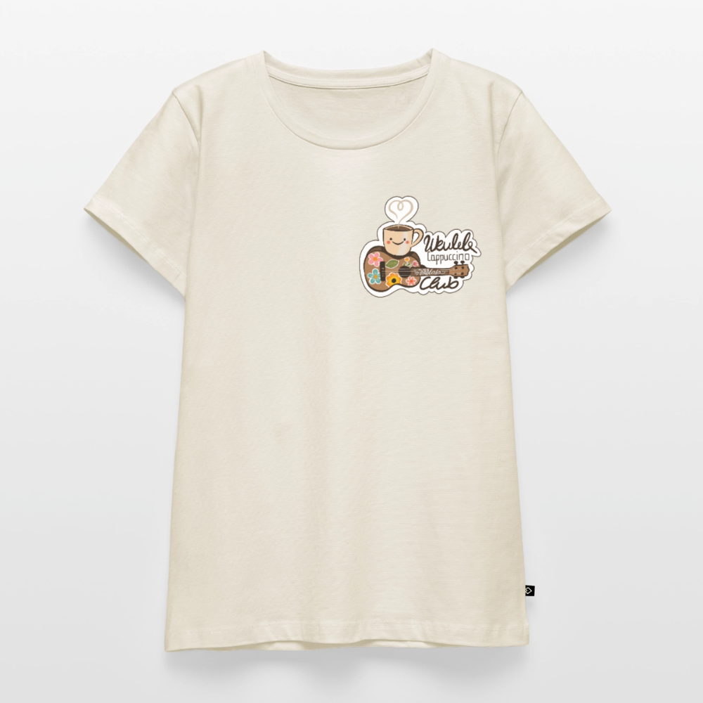 Damen Premium T-Shirt - „Ukulele Cappuccino Club" - Naturweiß