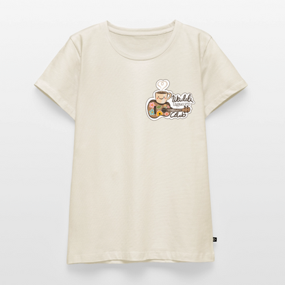 Damen Premium T-Shirt - „Ukulele Cappuccino Club" - Naturweiß