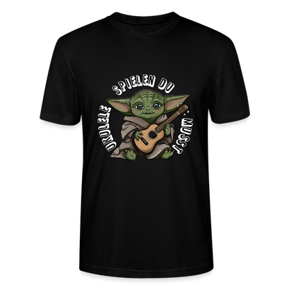 Ukulele T-Shirt Unisex - "Meister Yoda: Ukulele spielen du musst" - Schwarz