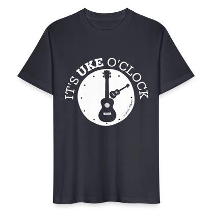 Unisex Ukulele-T-Shirt - "It's UKE o'clock" - Dunkles Graublau