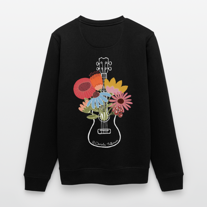 Ukulele-Sweatshirt - "Flower Power" - Schwarz