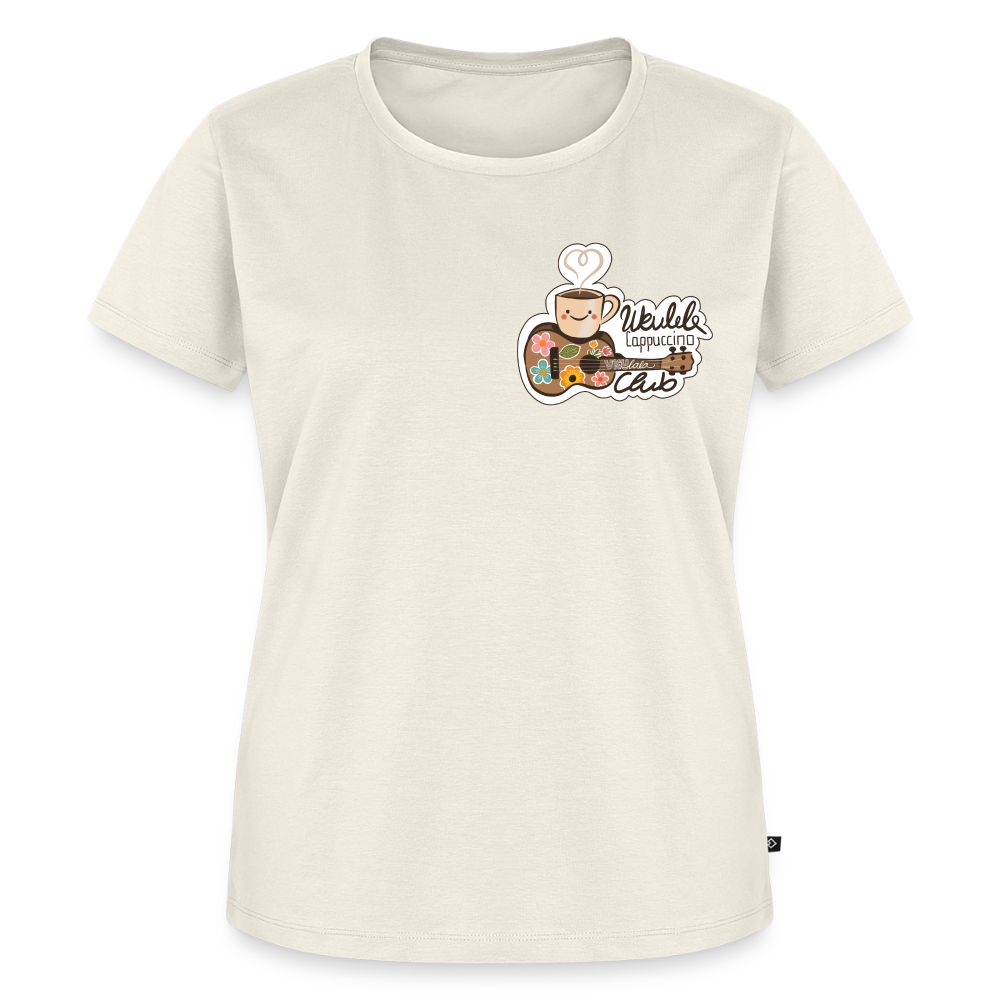 Damen Premium T-Shirt - „Ukulele Cappuccino Club" - Naturweiß