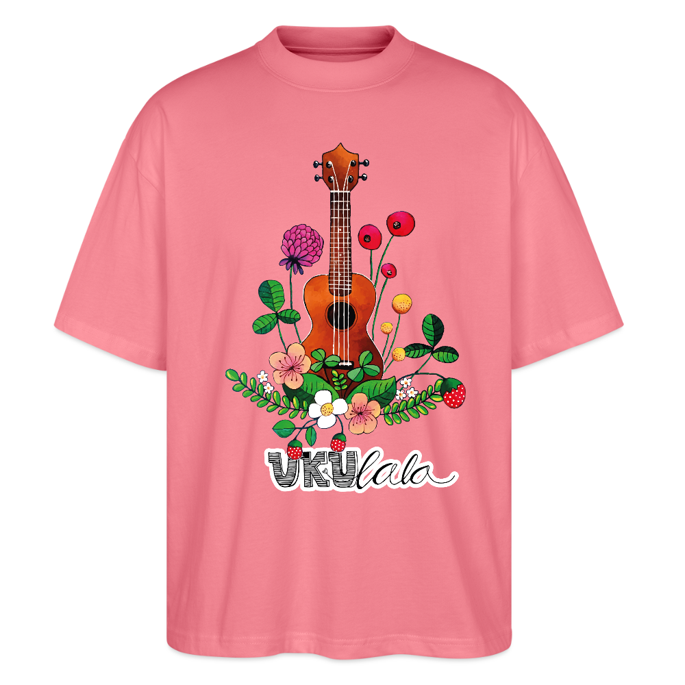 Ukulele Damen T-Shirt - "UKUlala" - CURVY VIBES - Pink 
