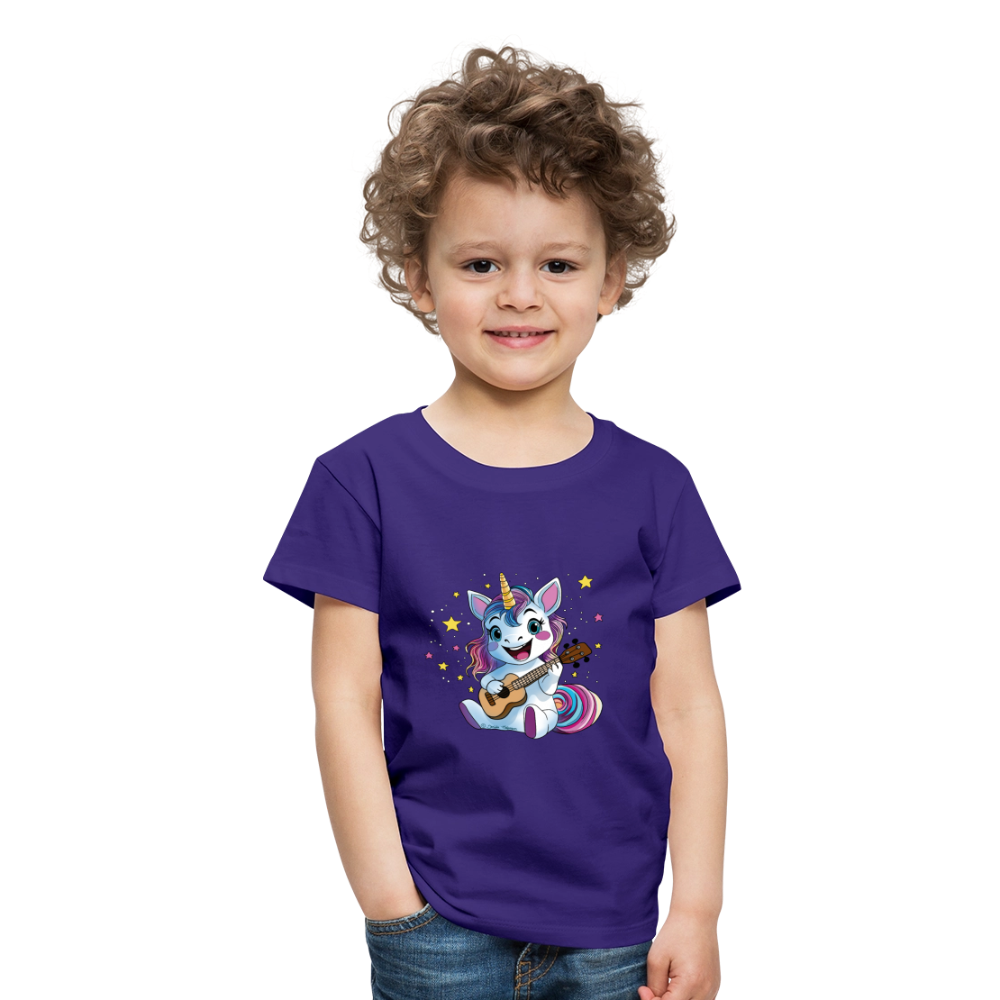 Kinder Premium T-Shirt "Ukulele-Einhorn" - Lila