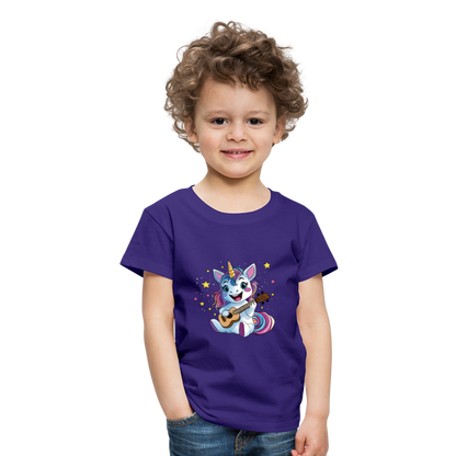Kinder Premium T-Shirt "Ukulele-Einhorn" - Lila