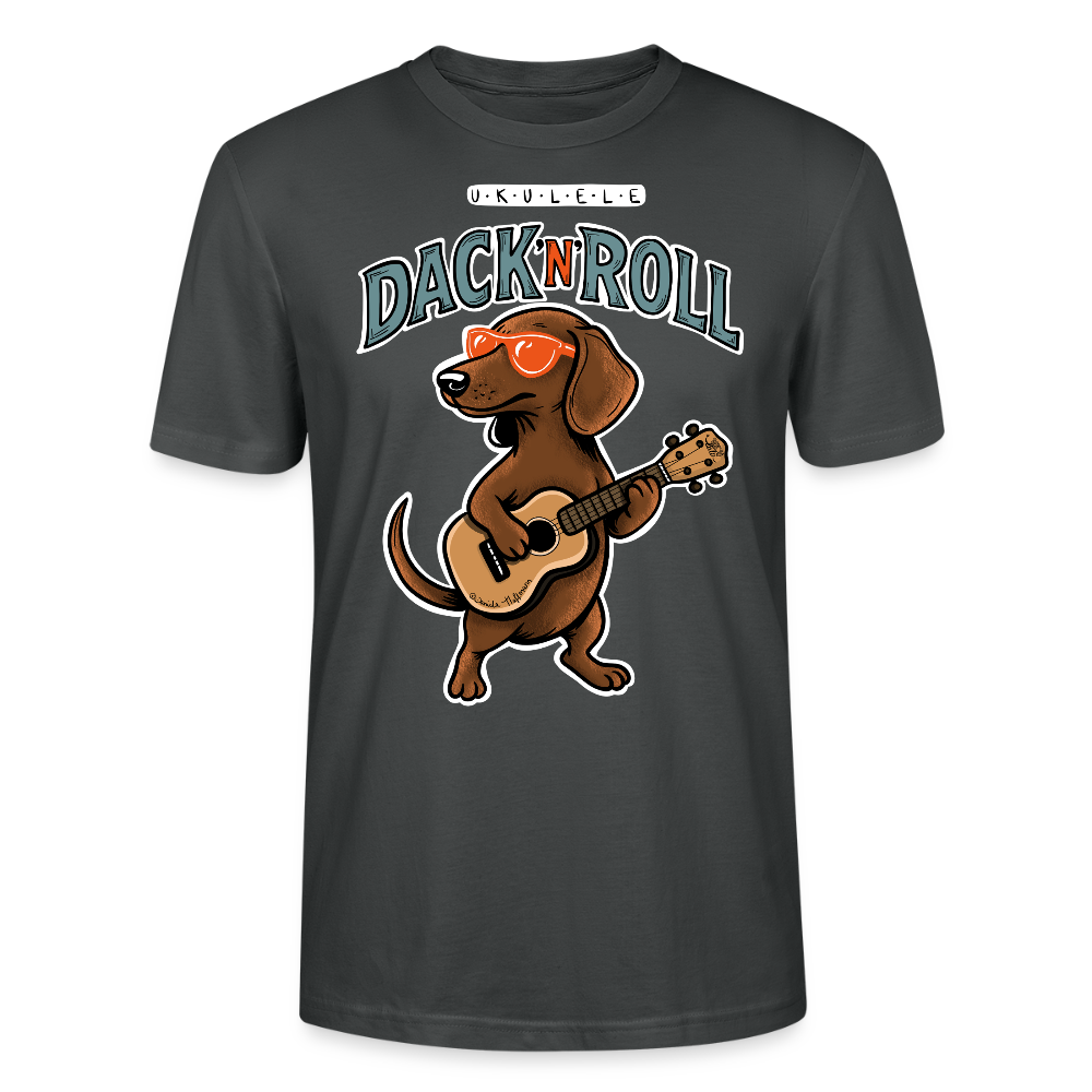 Unisex Ukulele-T-Shirt - „Dack’n’Roll“ - Anthrazit