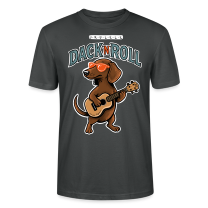 Unisex Ukulele-T-Shirt - „Dack’n’Roll“ - Anthrazit