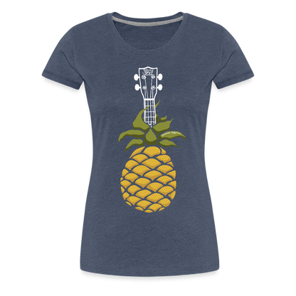 Damen Premium T-Shirt - "Pineapple Jam" - Blau meliert