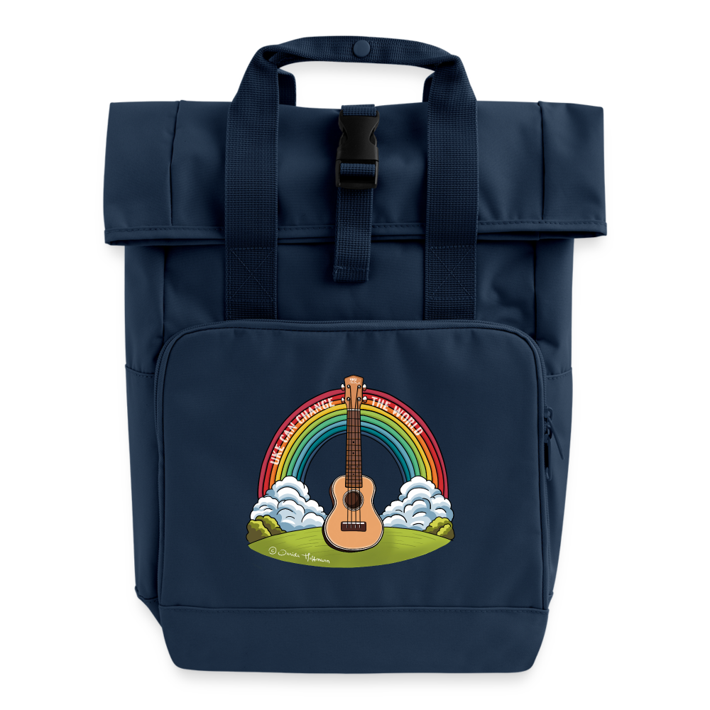 Ukulele Rucksack - mit Ukulele-Regenbogen-Motiv - Navy