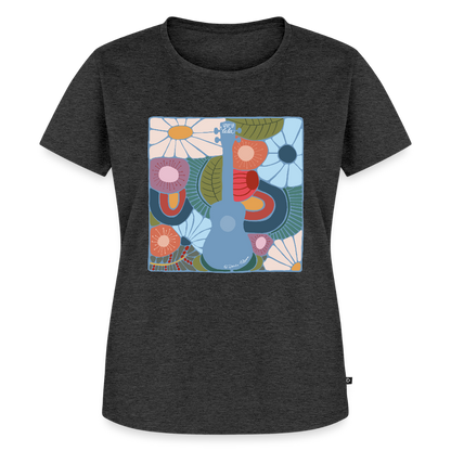 Damen Premium T-Shirt - "Modern Flowers" - Anthrazit meliert