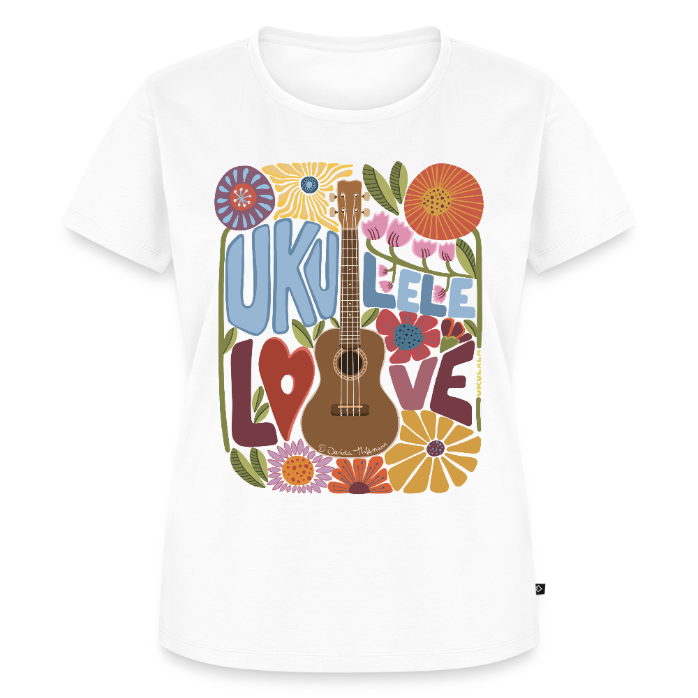 Damen Premium T-Shirt - "Ukulele love" - Weiß