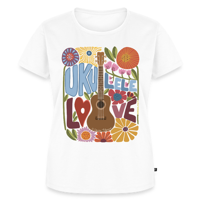 Damen Premium T-Shirt - "Ukulele love" - Weiß