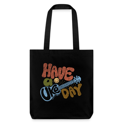 Baumwoll-Stoffbeutel mit "Have a Uke Day"-Design - Schwarz