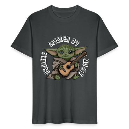 Ukulele T-Shirt Unisex - "Meister Yoda: Ukulele spielen du musst" - Anthrazit