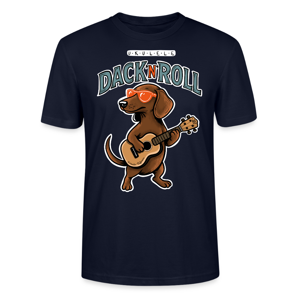 Unisex Ukulele-T-Shirt - „Dack’n’Roll“ - Navy