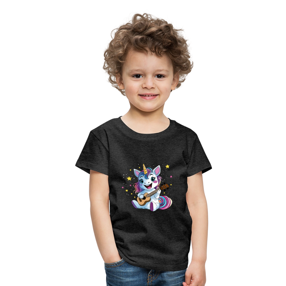 Kinder Premium T-Shirt "Ukulele-Einhorn" - Anthrazit