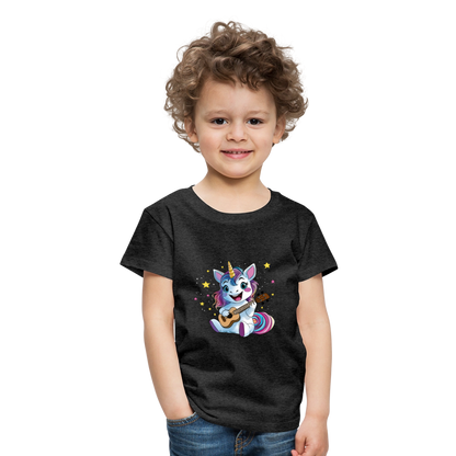 Kinder Premium T-Shirt "Ukulele-Einhorn" - Anthrazit