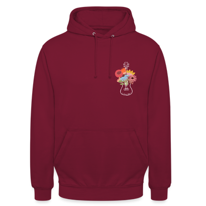 Ukulele Unisex Hoodie - "Flower Power" - Bordeaux