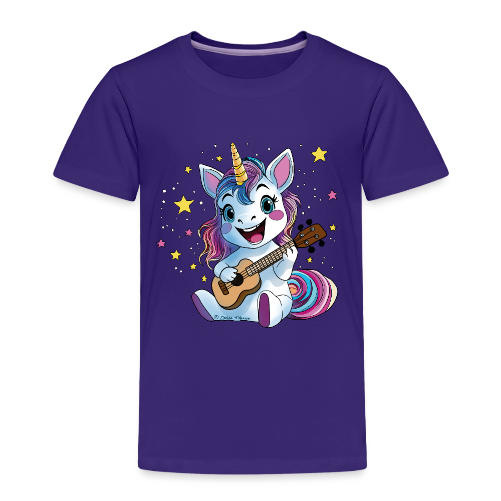 Kinder Premium T-Shirt "Ukulele-Einhorn" - Lila