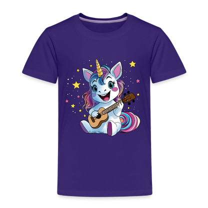 Kinder Premium T-Shirt "Ukulele-Einhorn" - Lila