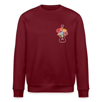 Ukulele-Sweatshirt - "Flower Power" - Burgunderrot