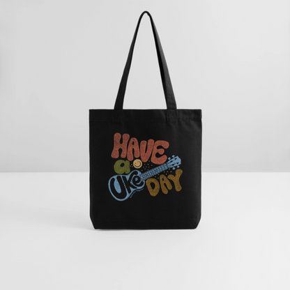 Baumwoll-Stoffbeutel mit "Have a Uke Day"-Design - Schwarz