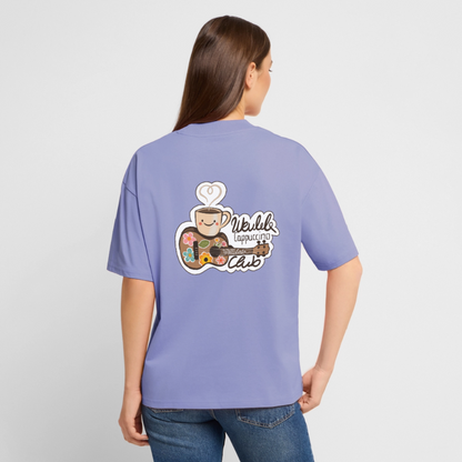 Ukulele Damen T-Shirt - „Ukulele Cappuccino Club“ - CURVY VIBES - Violett