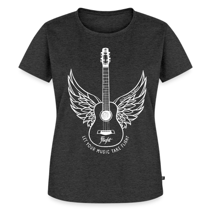 Damen Premium T-Shirt - "Let your music take flight" - Anthrazit meliert