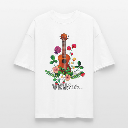 Ukulele Damen T-Shirt - "UKUlala" - CURVY VIBES - Weiß