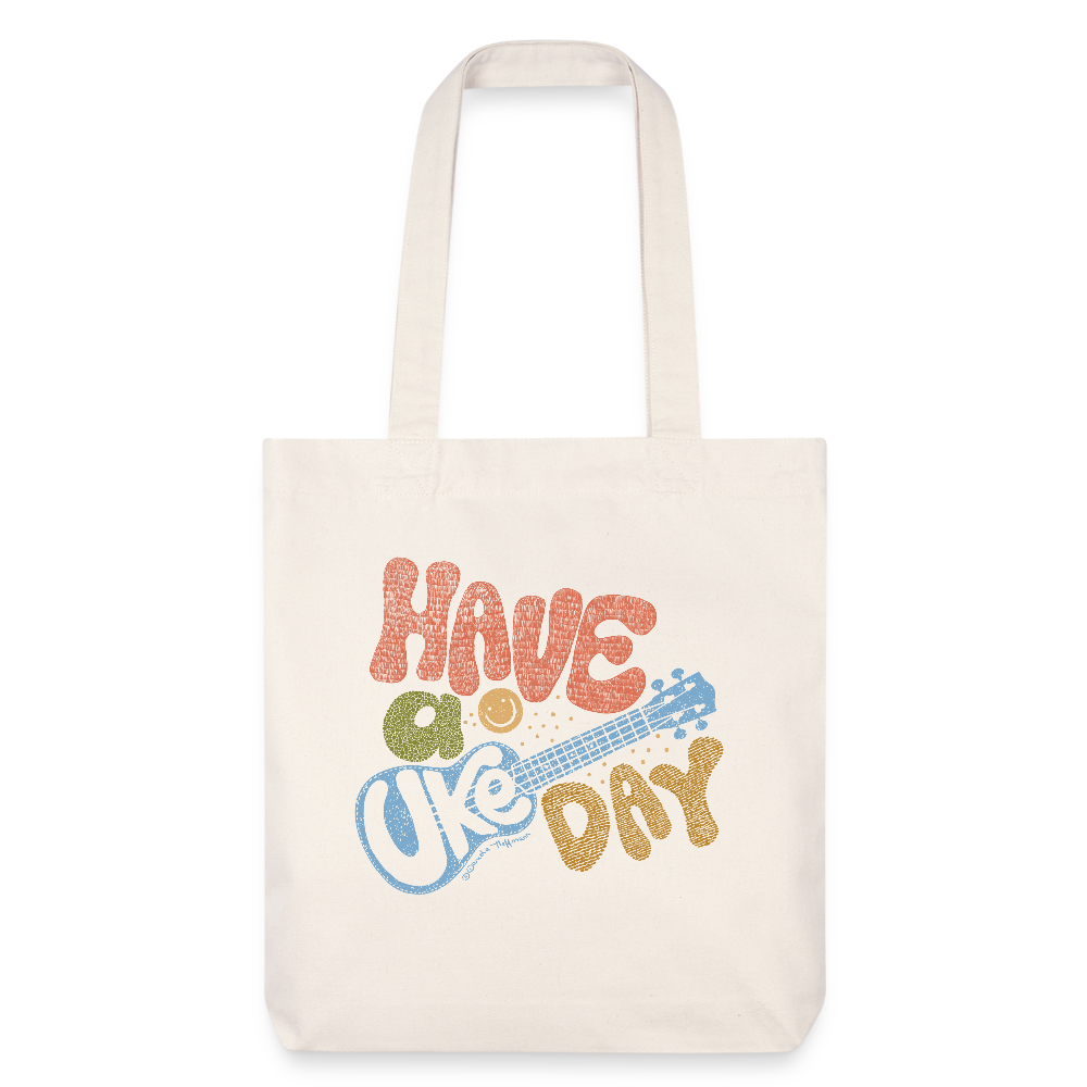Baumwoll-Stoffbeutel mit "Have a Uke Day"-Design - Naturweiß